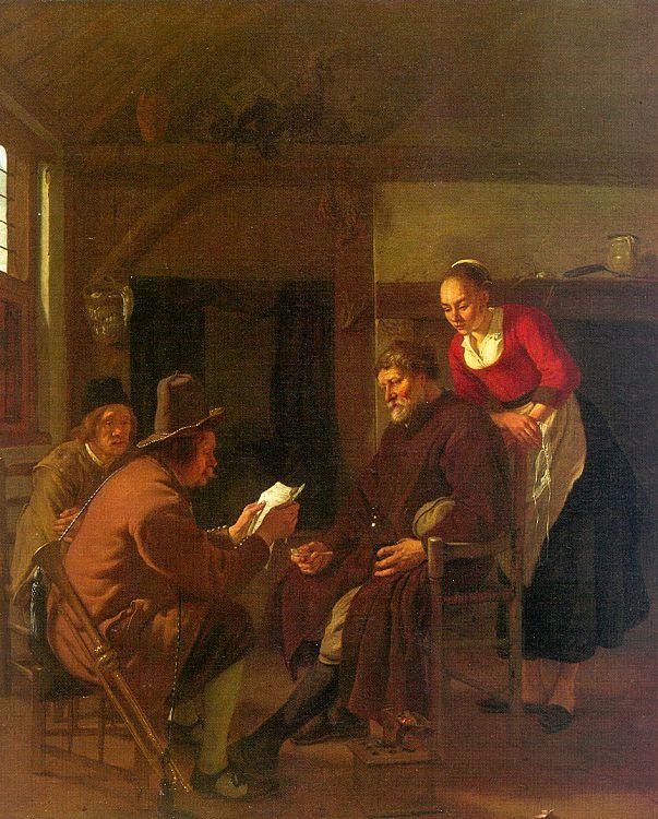 Ludolf de Jongh Messenger Reading to a Group in a Tavern